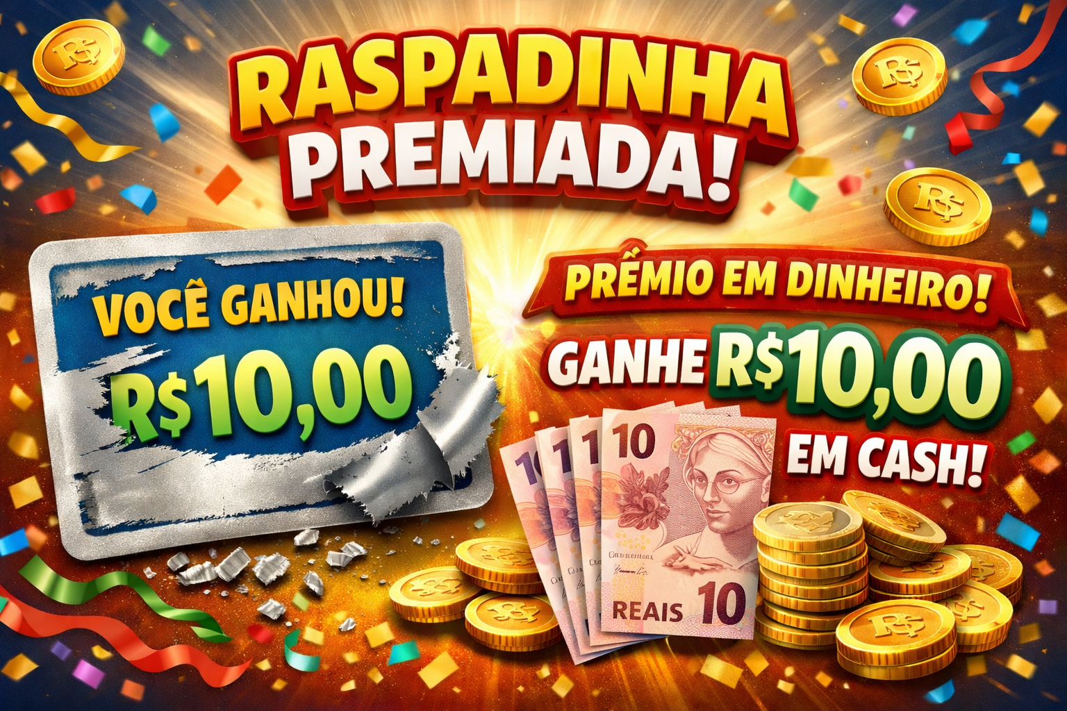 Premio em dinheiro R$ 10,00 reais