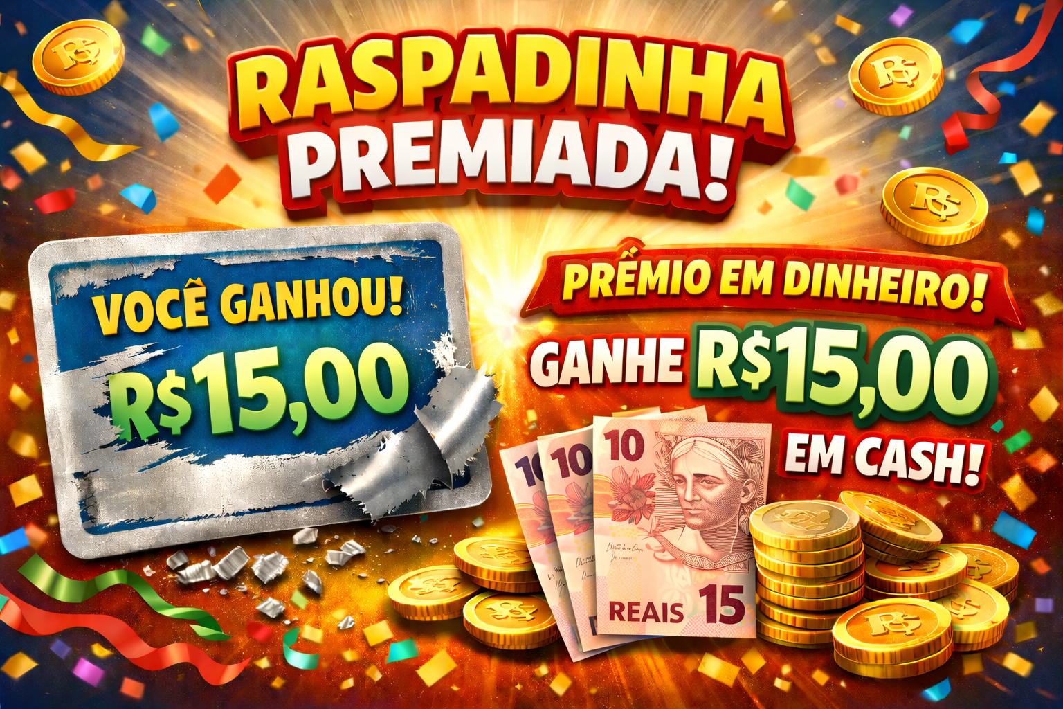 Prêmio de R$ 15,00 reais