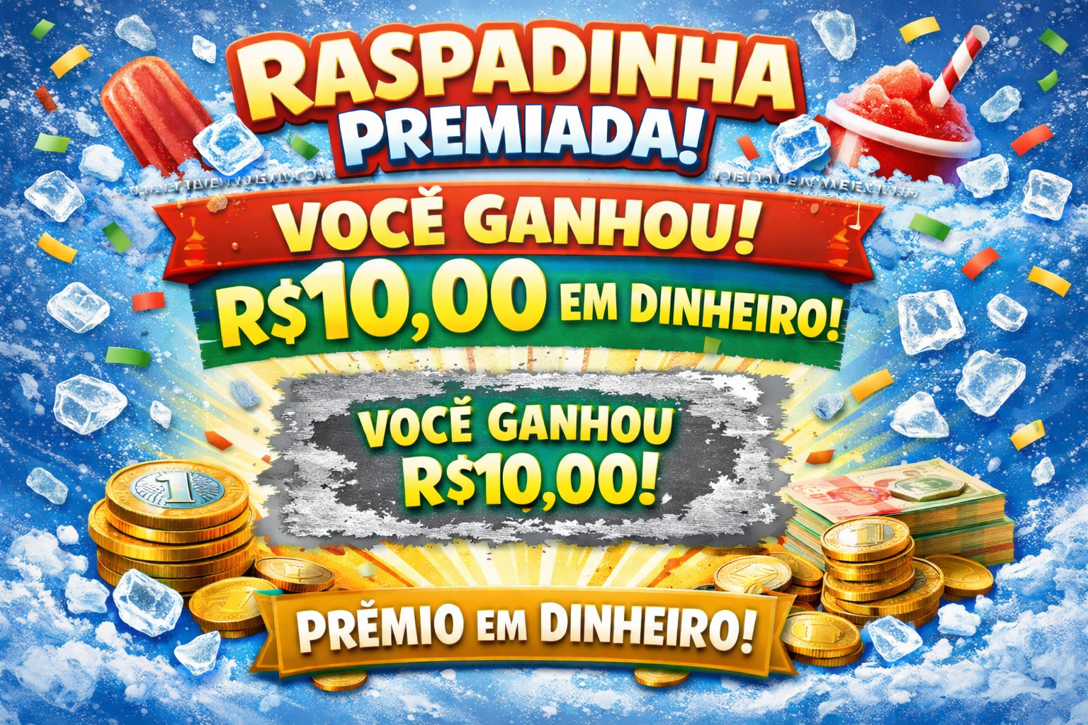 Prêmio em dinheiro R$ 10,00 NO PIX