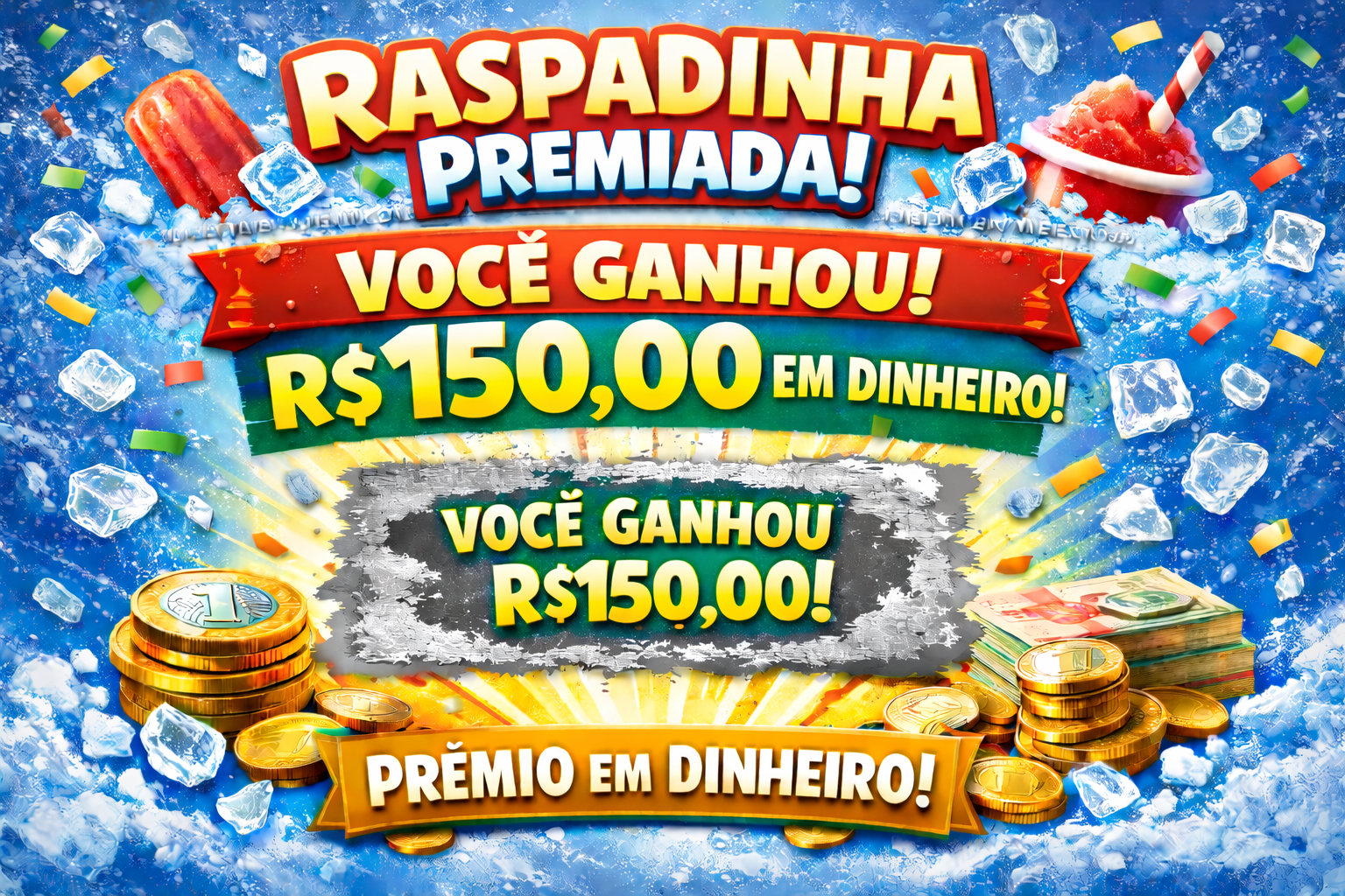 Prêmio em dinheiro R$ 150,00 reais