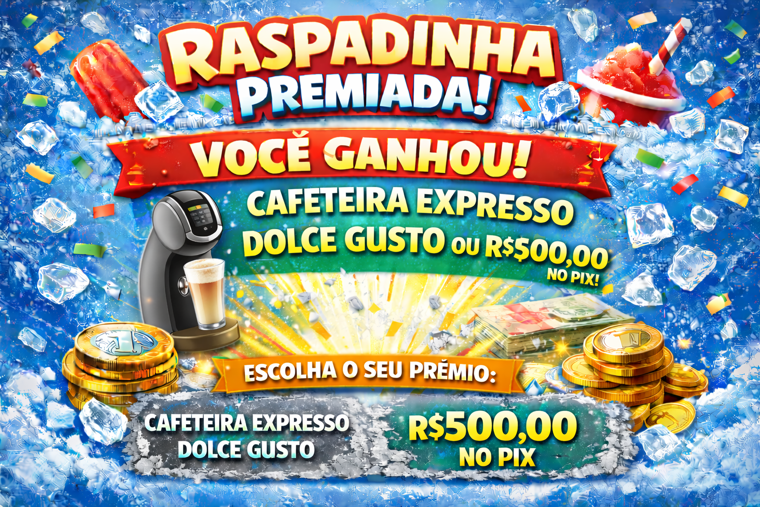 Prêmio Cafeteira Expresso Dolce Gusto ou R$ 500,00 reais no PIX
